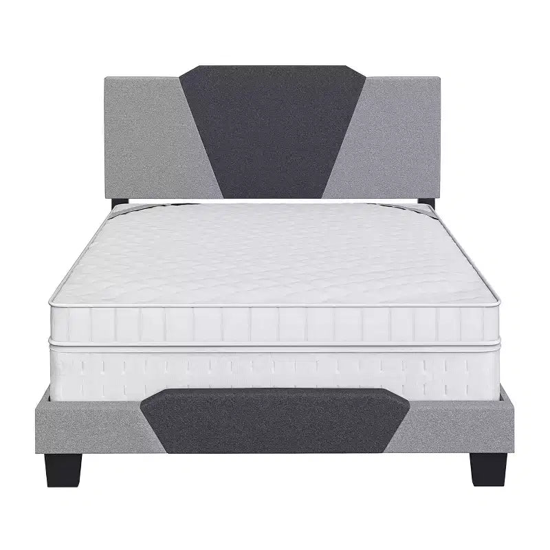 Base de cama tapizada de lino Queen Sydney Contemporary, carbón/gris - Eco Dream: Listones de madera de abedul duraderos, requiere somier