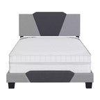 Base de cama tapizada de lino Queen Sydney Contemporary, carbón/gris - Eco Dream: Listones de madera de abedul duraderos, requiere somier