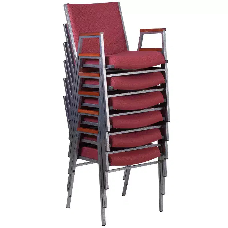 Silla apilable de alta resistencia con brazos de la serie HERCULES