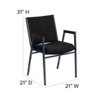 Silla apilable de alta resistencia con brazos de la serie HERCULES