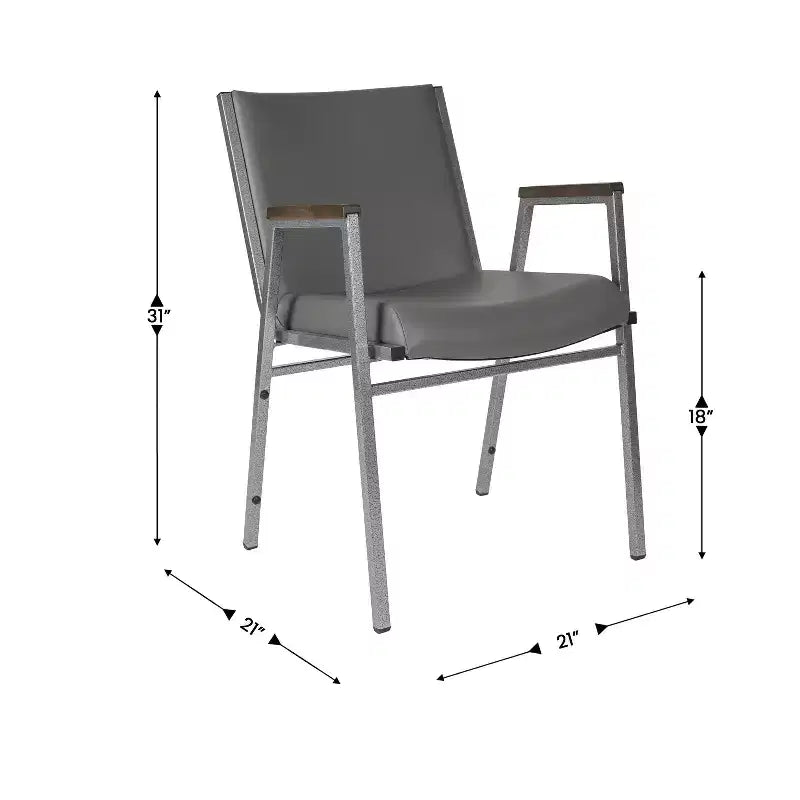 Silla apilable de alta resistencia con brazos de la serie HERCULES