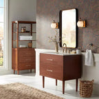 Espejo de pared decorativo rectangular Andi, moderno, con borde biselado, marco de hierro negro y dorado, 61 cm de ancho para baño, dormitorio, hogar, entrada