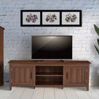 Mueble de TV Consola Mesa Almacenamiento Gabinete Centro de Entretenimiento para Cine en Casa, Dormitorio, Sala de Estar, y Soporta Televisores de Hasta 110 Libras