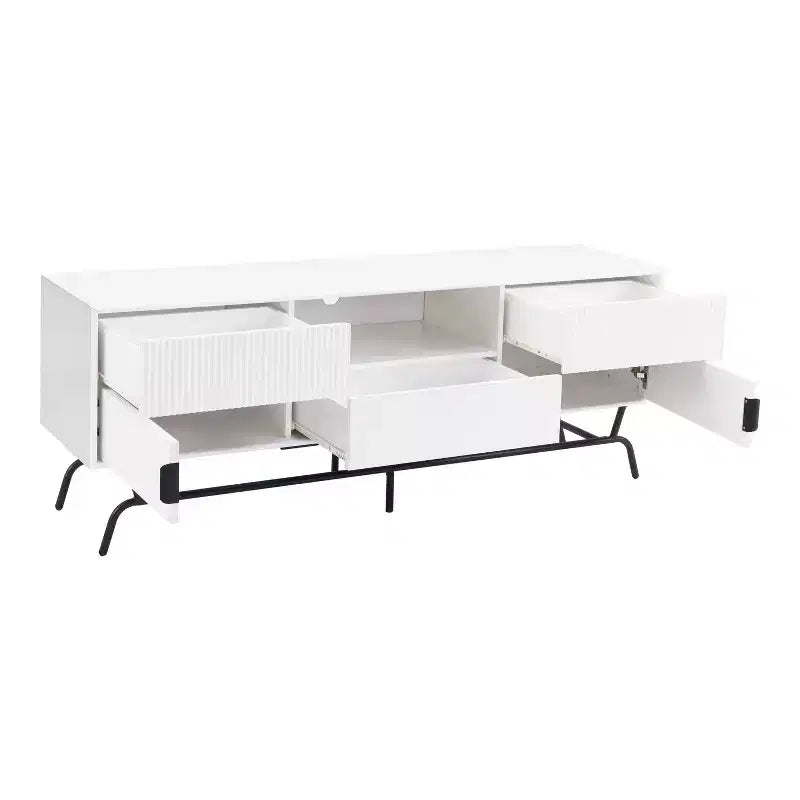 Mueble para TV miBasics Meadowgrove moderno con 3 cajones y gabinete para televisores de hasta 65 pulgadas