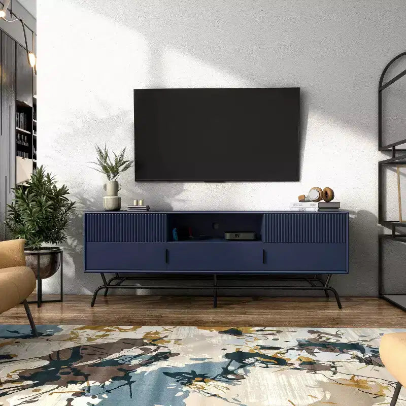 Mueble para TV miBasics Meadowgrove moderno con 3 cajones y gabinete para televisores de hasta 65 pulgadas