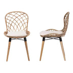 Conjunto de sillas de comedor de ratán y metal de estilo bohemio moderno Sabelle de bali & pari