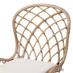 Conjunto de sillas de comedor de ratán y metal de estilo bohemio moderno Sabelle de bali & pari