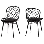 Conjunto de sillas de comedor de ratán y metal de estilo bohemio moderno Sabelle de bali & pari