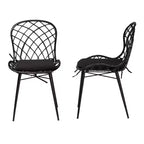 Conjunto de sillas de comedor de ratán y metal de estilo bohemio moderno Sabelle de bali & pari