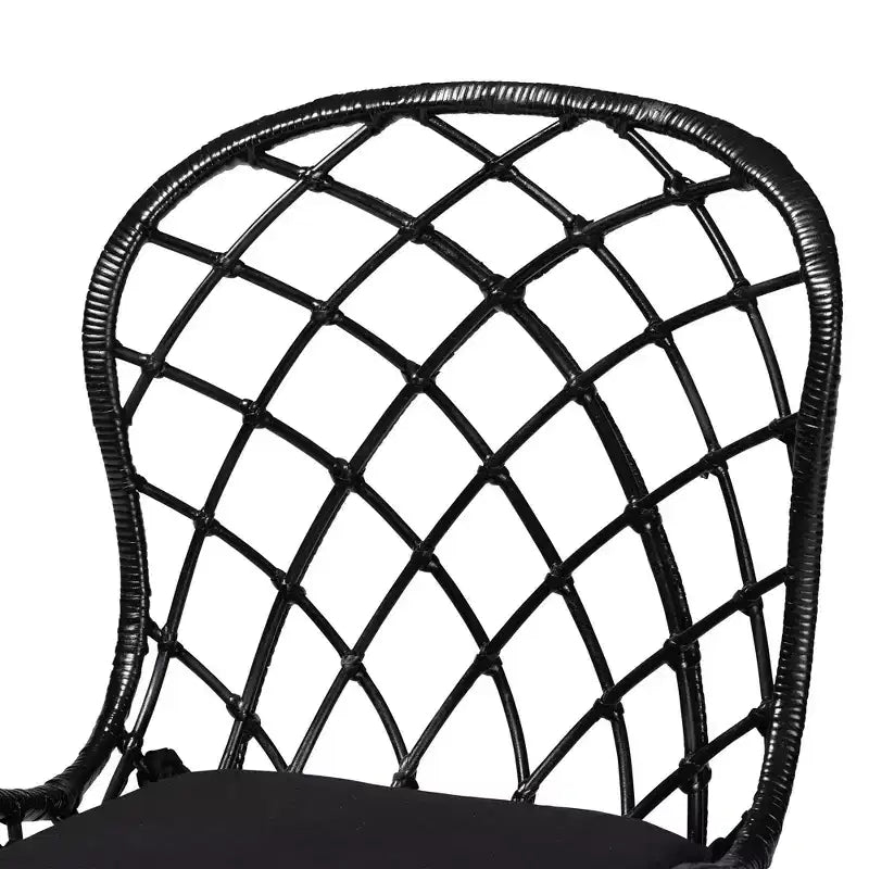 Conjunto de sillas de comedor de ratán y metal de estilo bohemio moderno Sabelle de bali & pari