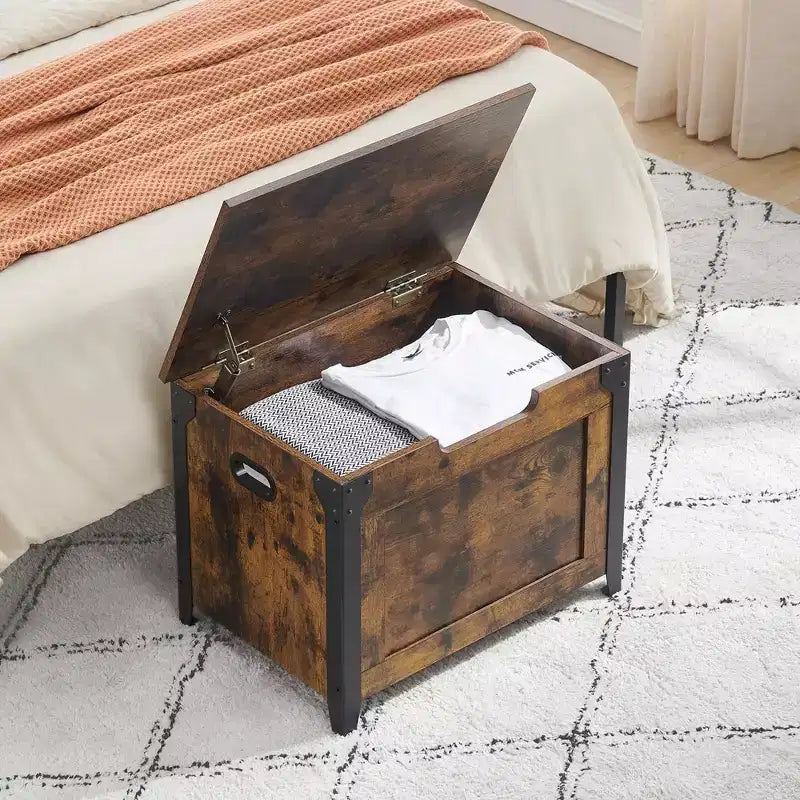 Arcón de almacenamiento, Banco de almacenamiento con bisagra de seguridad, Banco de entrada de madera, Banco para zapatos, Arcón de almacenamiento grande para entrada, dormitorio, sala de estar