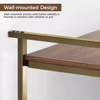 EUREKA ERGONOMIC Estantería de Madera Napa, Almacenamiento Inferior, Estantes Ajustables