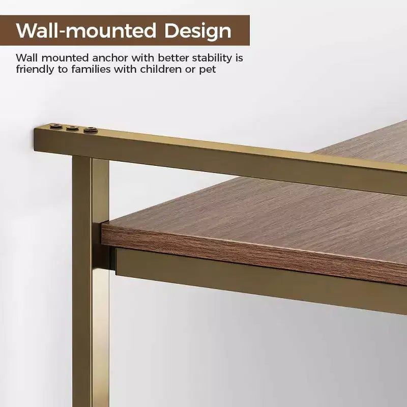 EUREKA ERGONOMIC Estantería de Madera Napa, Almacenamiento Inferior, Estantes Ajustables