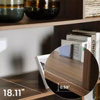 EUREKA ERGONOMIC Estantería de Madera Napa, Almacenamiento Inferior, Estantes Ajustables