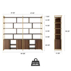 EUREKA ERGONOMIC Estantería de Madera Napa, Almacenamiento Inferior, Estantes Ajustables