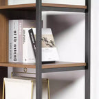 EUREKA ERGONOMIC Estantería de Madera Napa, Almacenamiento Inferior, Estantes Ajustables