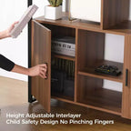 EUREKA ERGONOMIC Estantería de Madera Napa, Almacenamiento Inferior, Estantes Ajustables