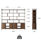 EUREKA ERGONOMIC Estantería de Madera Napa, Almacenamiento Inferior, Estantes Ajustables