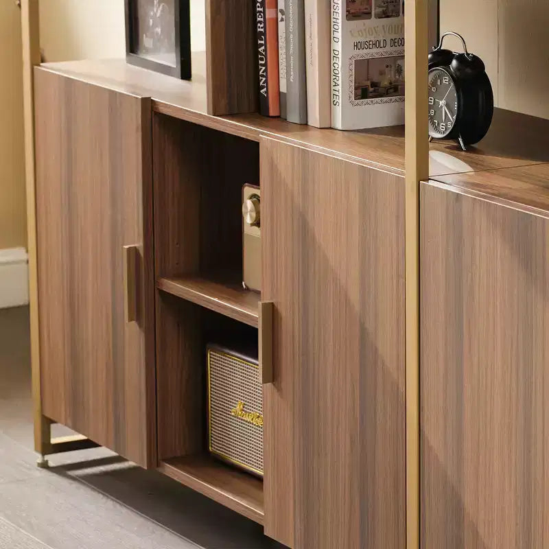 EUREKA ERGONOMIC Estantería de Madera Napa, Almacenamiento Inferior, Estantes Ajustables