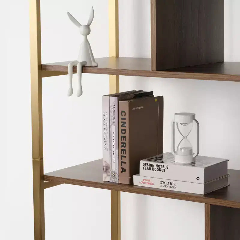 EUREKA ERGONOMIC Estantería de Madera Napa, Almacenamiento Inferior, Estantes Ajustables