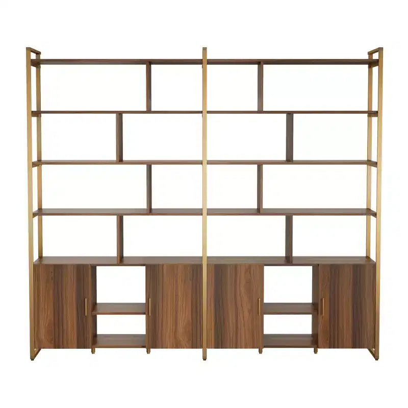 EUREKA ERGONOMIC Estantería de Madera Napa, Almacenamiento Inferior, Estantes Ajustables