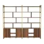 EUREKA ERGONOMIC Estantería de Madera Napa, Almacenamiento Inferior, Estantes Ajustables